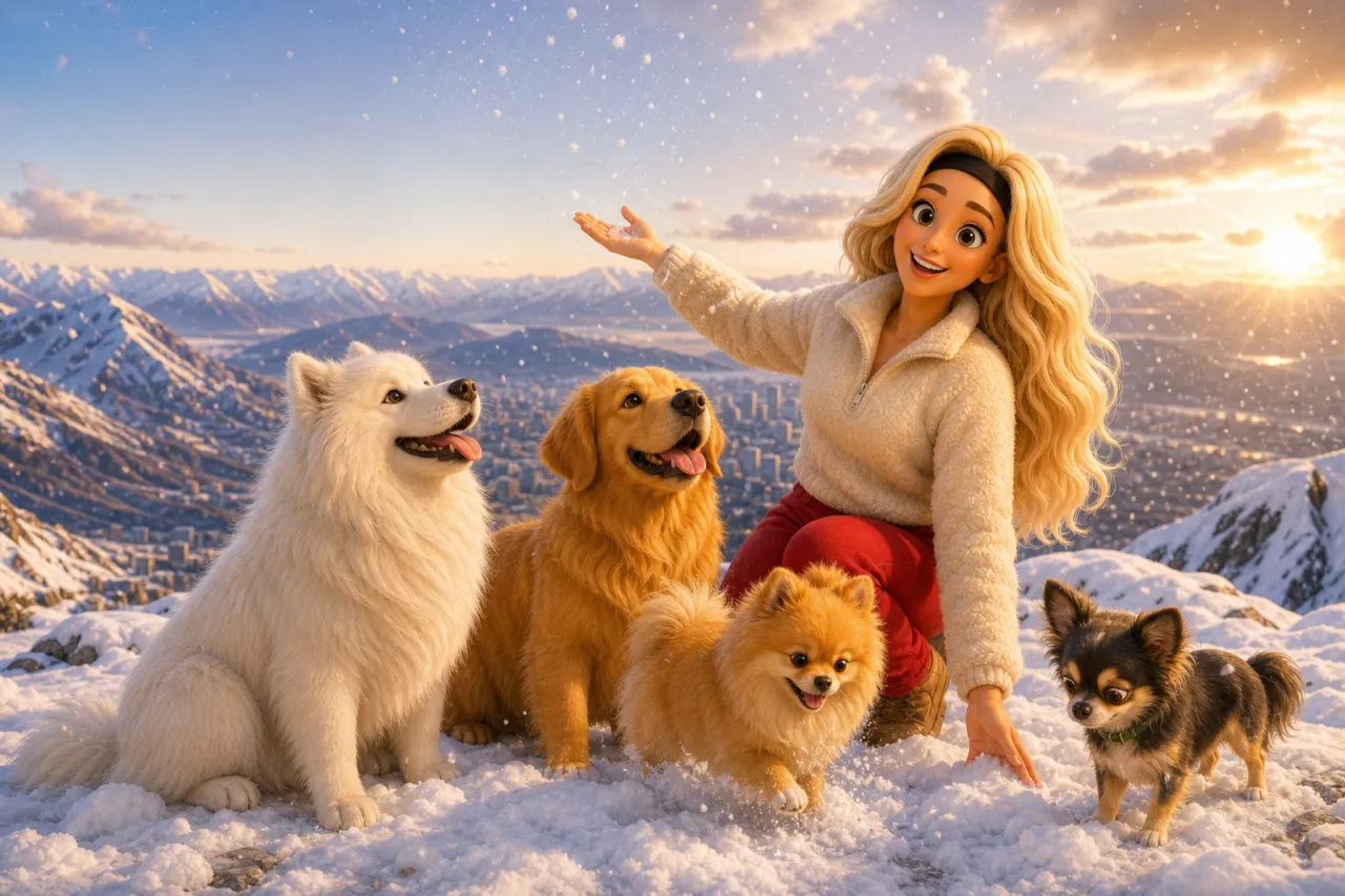 Lalas e os WePets da We Love Chile na neve